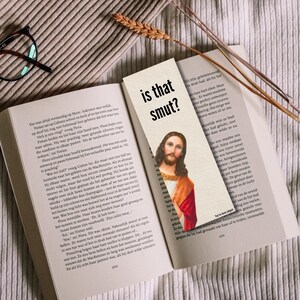 Is That Smut Jesus Bookmark For Book Lovers, Funny Jesus Bookmark Gift For Readers, Printable Bookmark for Smut Lovers, Bookish Gift zdjęcie 3