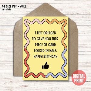 同僚への面白い誕生日カード、同僚への印刷可能な誕生日プレゼント、デジタル 5x7 カードの即時ダウンロード