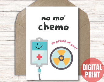 No More Chemo Card Survive Cancer Card End of Cemo Card  Printable Instant Download PDF JPG - 5x7 Cut and Fold Card