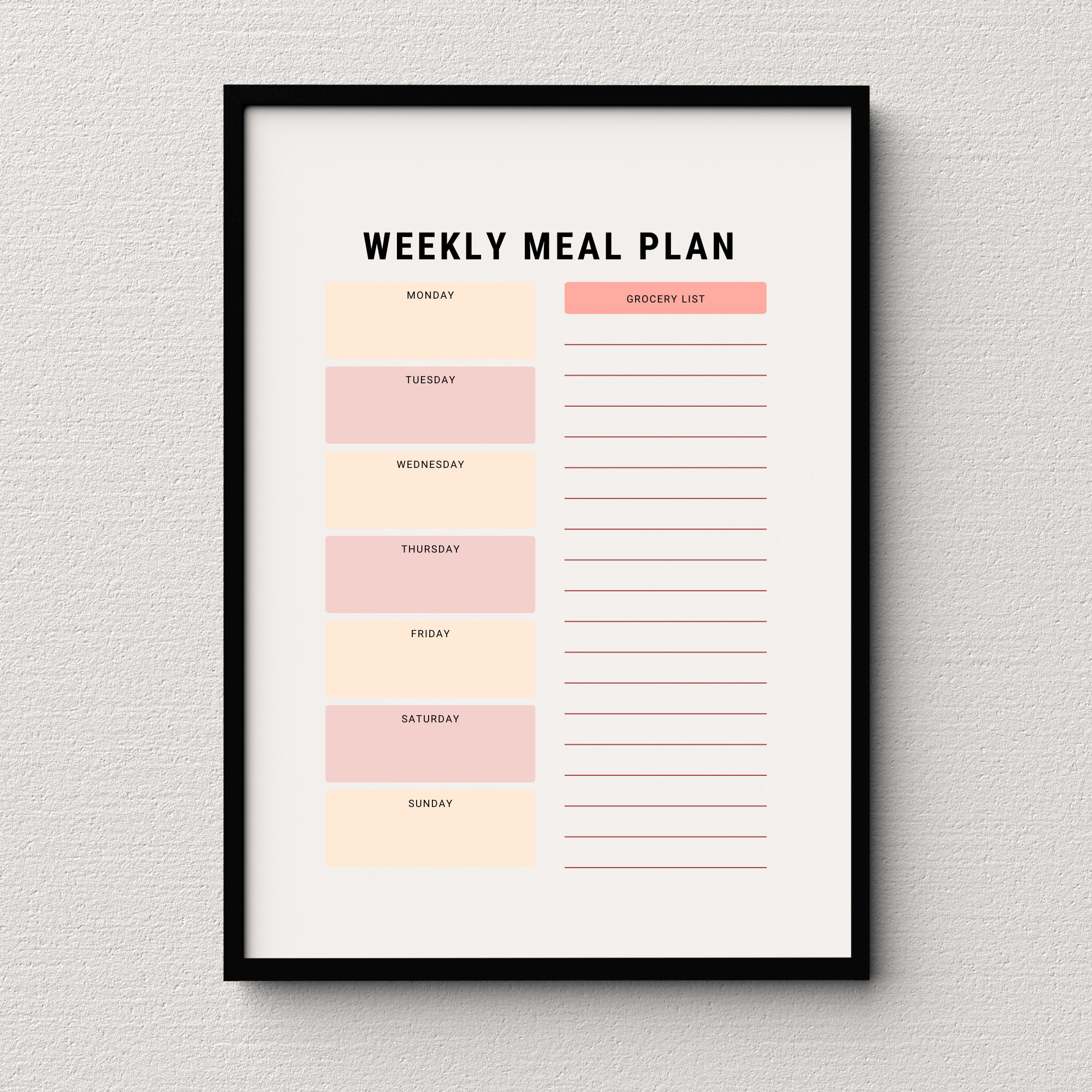 Weekly Meal Planner Digital Download Editable in CANVA - Etsy