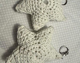 Crocheted Glow in the Dark Star Keychain
