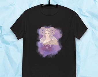 T-shirt met sterrenbeeld Ram | Aries Astrologie T-shirt voor dames en heren” Katoenen T-shirt