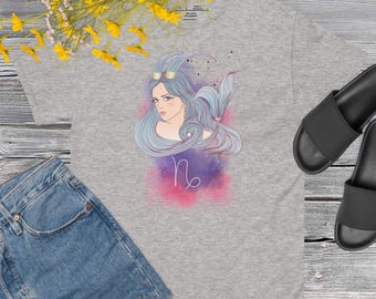 T-Shirt Zodiaque Capricorne | Chemise Astrologique Capricorne pour Femmes & Hommes | T-Shirt en Coton
