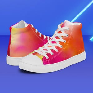 Custom Vibrant Gradient High-Tops | Artistic Canvas Sneakers for Everyday Style for women