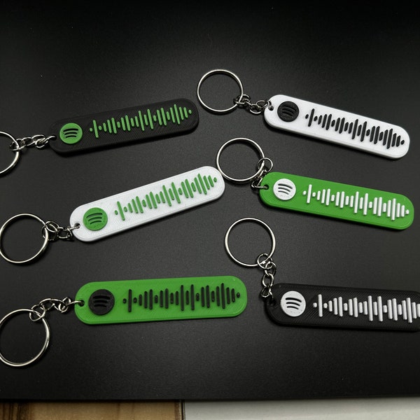 Spotify Keychain, Custom Spotify Key Tags, Spotify Playlist Music Keychain, Unique Spotify Podcast Keychain, Music Lover Gift