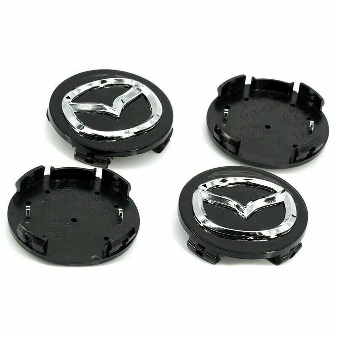4 Piece Set Black Wheel Rim Center Hub Caps Chrome Emblem Etsy