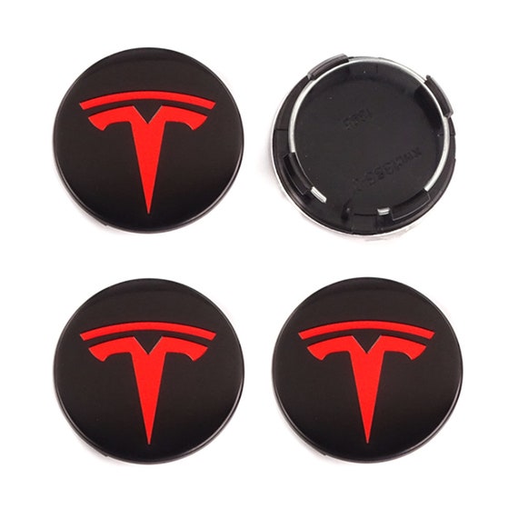 4x Passend für Tesla Model 3 Y Model X S Schwarz Rot T Symbol Auto Wheel  Rim Center Nabenkappen Abdeckungen Brand New -  Österreich