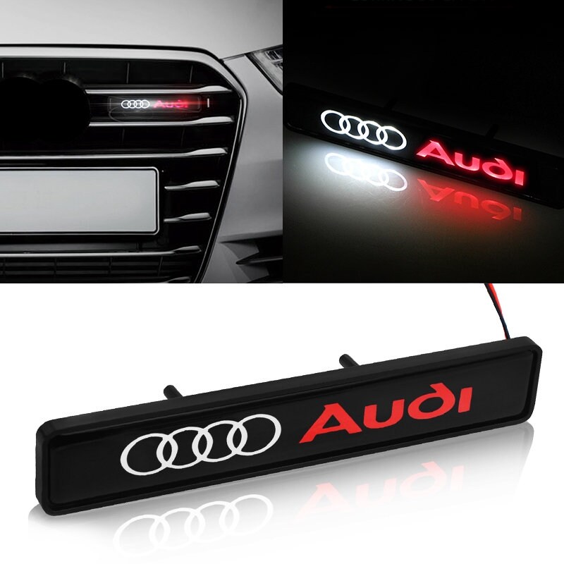 Hess Automobile - LED-Einstiegsleuchten Original Audi Audi-Ringe LED  Schriftzug Türbeleuchtung