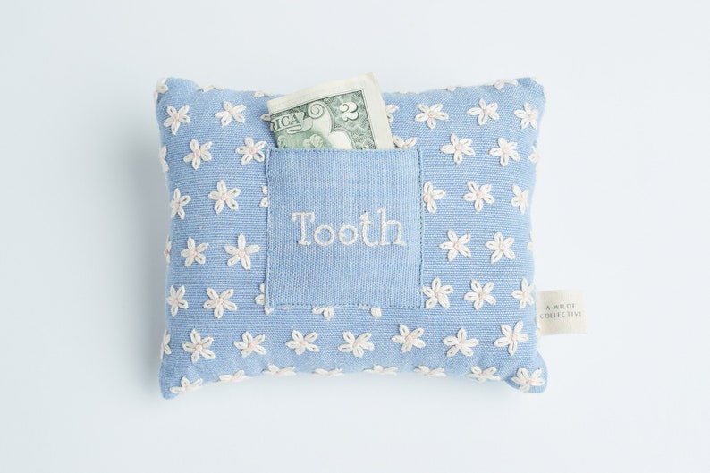 Handwoven Floral Tooth Fairy Pillow image 1