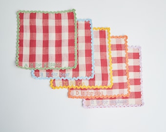ABC's Lunchbox Napkins- handwoven reusable cloth set, back to school