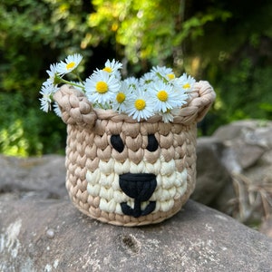 Crochet bear basket / Nursery decor / Toy basket / Kid’s storage / Animal baskets