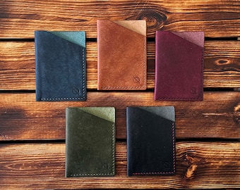 Aurelius | Card Wrap | Full Grain, Vegetable Tanned Italian Leather, Handmade, Leather Wallet, Minimalist Card Holder