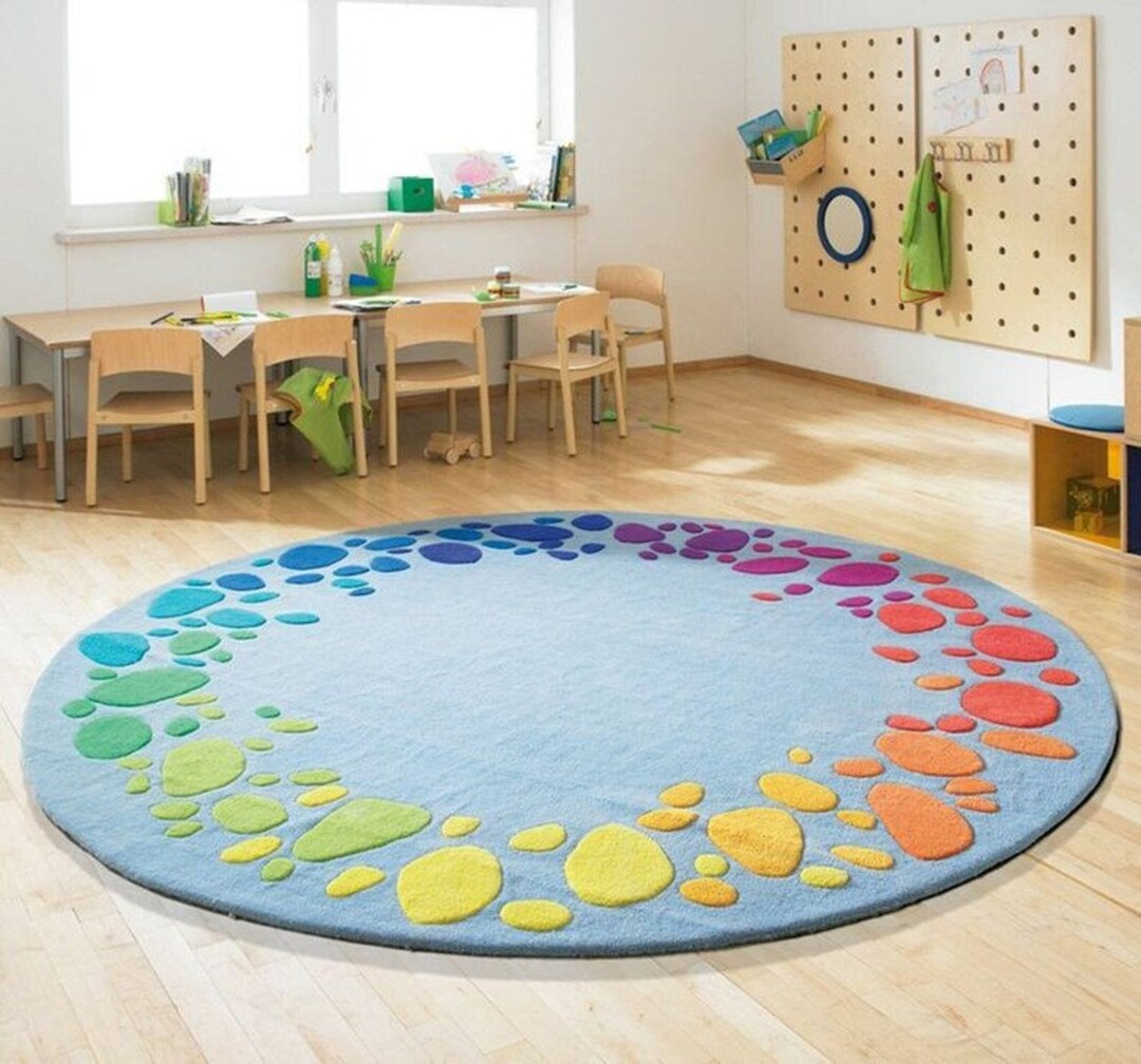 10x10 Colorful Stone Rug Hand Tufted Rugs, Rug for Bedroom, Living ...