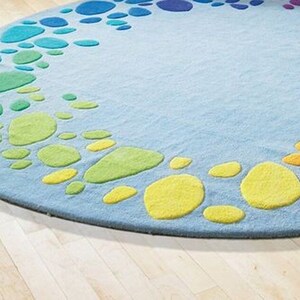 10x10 Colorful Stone Rug Hand Tufted Rugs, Rug for Bedroom, Living ...