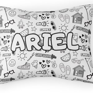 Personalized Coloring Pillowcase - Color Your Own | Fun Sleepover Activity | Slumber Party Favor
