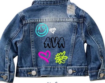 Custom Denim Jacket, Personalized Jean Jacket, Custom Jean Jacket, Toddler Jean Jacket