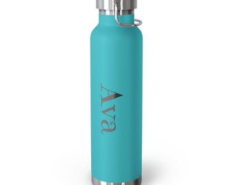 Engraved Water Bottle with Straw: Personalized Insulated Custom Name Tumbler