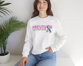 Previvor Sweatshirt: Mastectomy Gift, Genetic Risk Awareness Apparel