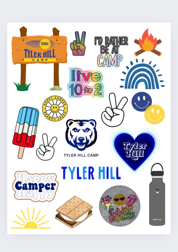 Custom Camp Sticker Sheet: Waterproof Vinyl Stickers