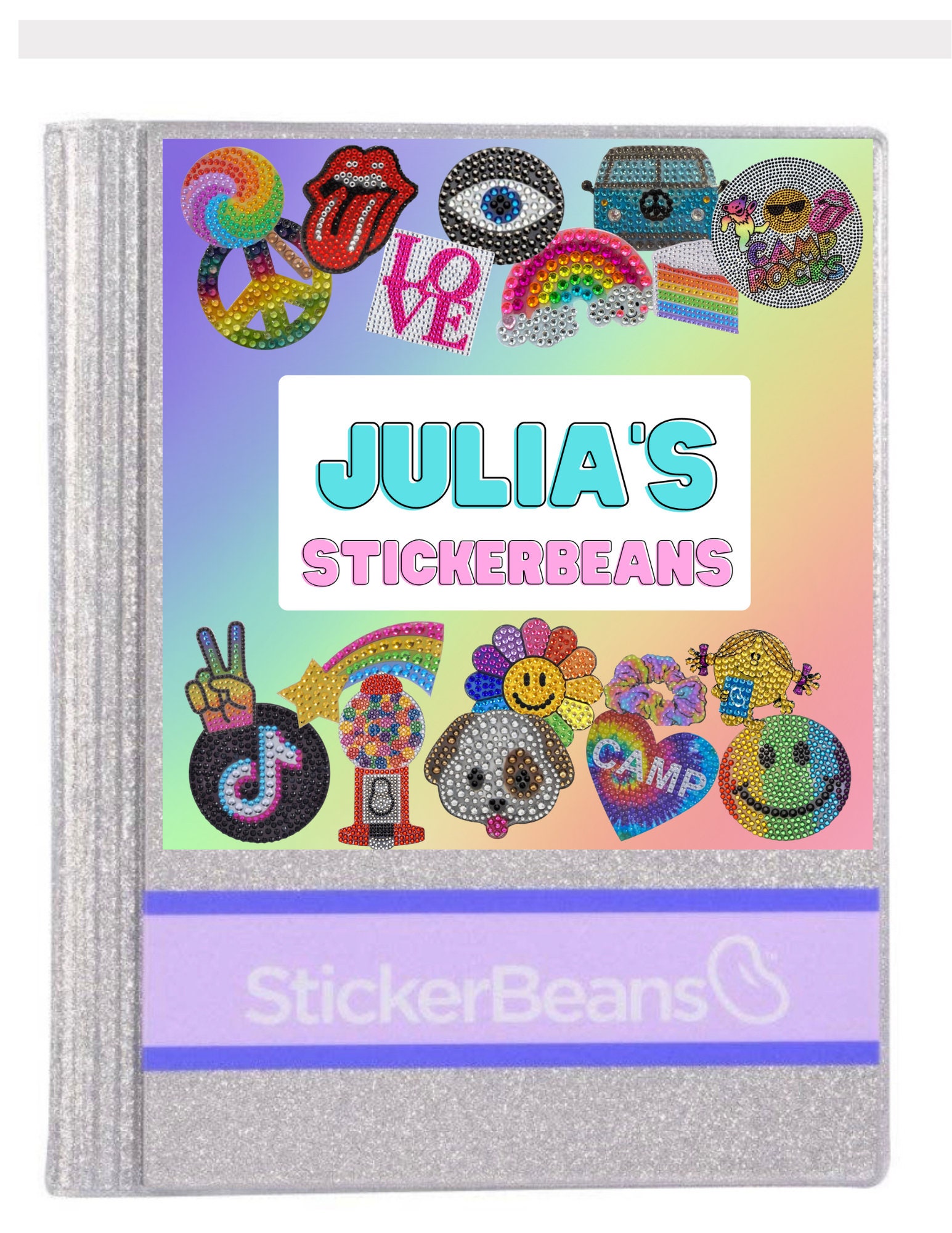 Personalized Stickerbeans Book Cover Sticker Etsy