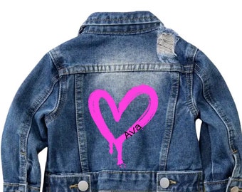 Custom Denim Jacket, Personalized Jean Jacket, Custom Toddler Jean Jacket, Gifts for girls