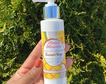 COCONUT MANGO Aloe Vera und Sheabutter Body Lotion | Tägliche Feuchtigkeitscreme für trockene und empfindliche Haut | Natürliche Hautpflege