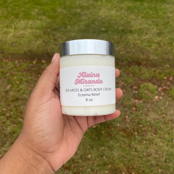 SEA MOSS & OATS Body Cream | Daily Moisturizer for Eczema and Psoriasis Relief | Intense Hydration for Dry Skin | Made w/ Vitamin E Oil