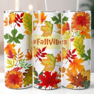 Fall Vibes Sublimation Tumbler Wrap Design