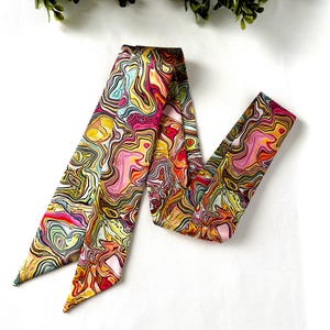 Satin sash or scarf retro womens sash satin scarf purse artsy hat girlfriend gift sash belt neck scarf chic wrap belt fabric tie neckwear