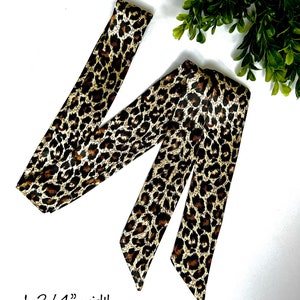 Satin sash scarf leopard cheetah animal print hat scarf belt scarf purse scarf