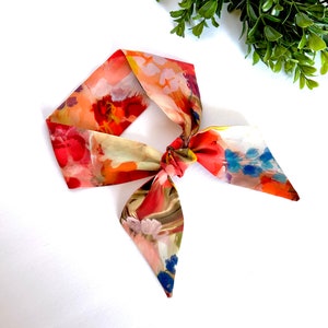 floral featherweight scarf chic choker scarf hair scarf purse scarf gift for mom girlfriend neck scarf feminine