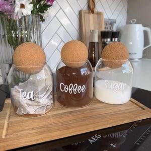 White Tea, Coffee, Sugar canister pot sticker labels