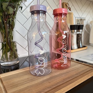 Bouteille de lait, bouteille d&#39;eau avec nom