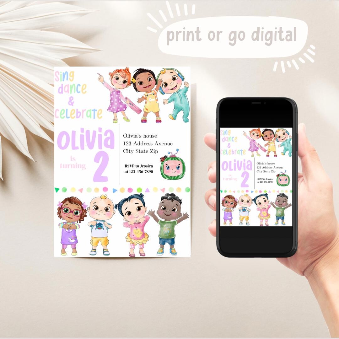 Kids Birthday Party Invitation, Coco Digital Download, Coco Birthday ...