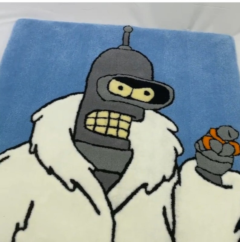 Handmade Futurama Bender Rug: Custom Tufted Robot Design - Etsy