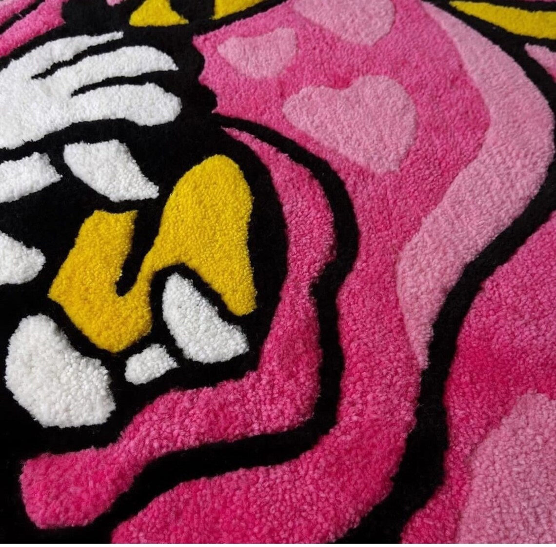 Pink Color Panther Rug/tattoo Rug /tufted Rug/tufting Rug - Etsy