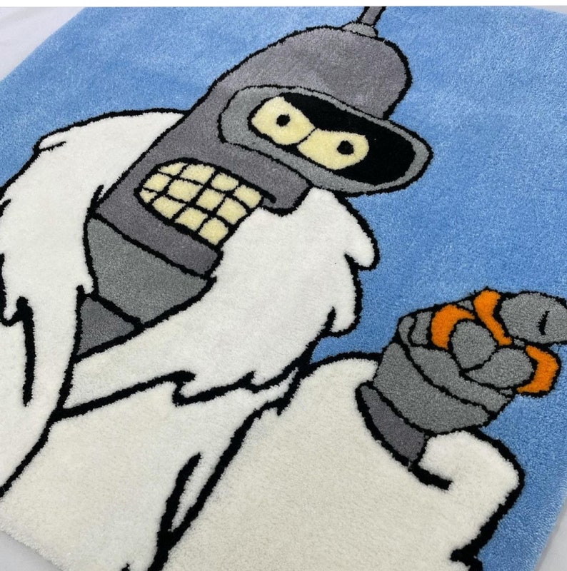 Handmade Futurama Bender Rug: Custom Tufted Robot Design - Etsy