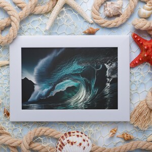 Waves Wall Art | Wave Wall Art | Gift for Surfers | Surfing Gift | Surfing Wall Art | Ocean Wall Decal | Digital Wall Art | Beach House Art