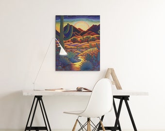 Afdrukbare woestijnlandschap schilderij | Kunst aan de muur | Beste muurkunst nu kopen | Downloadbare digitale | Woestijnlandschap 0002