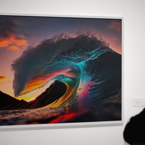 Waves Wall Art | Wave Wall Art | Gift for Surfers | Surfing Gift | Surfing Wall Art | Ocean Wall Decal | Digital Wall Art | Beach House Art