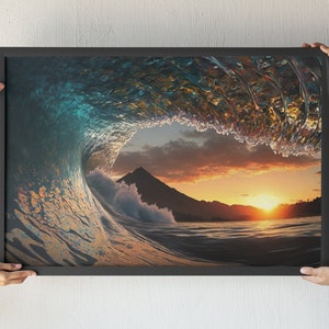 Waves Wall Art | Wave Wall Art | Gift for Surfers | Surfing Gift | Surfing Wall Art | Ocean Wall Decal | Digital Wall Art | Beach House Art