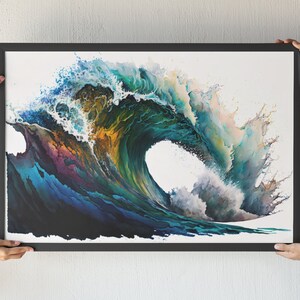 Waves Wall Art | Wave Wall Art | Gift for Surfers | Surfing Gift | Surfing Wall Art | Ocean Wall Decal | Digital Wall Art | Beach House Art