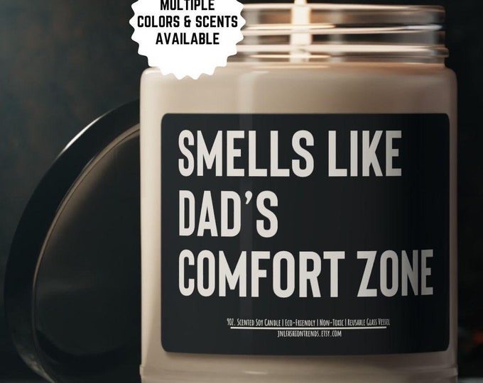 Featured listing image: Smells Like Comfort Zone Candle, Step Dad Meaningful Gift, Joke Candle for Father Dad,Happy Fathers Day Gift, Gift For Dad from Daughter Son