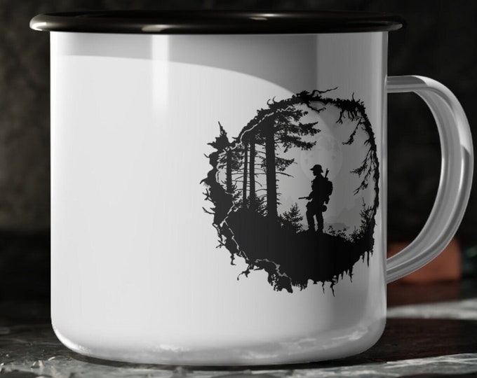 Featured listing image: Outdoor Steel Enamel Camping Cup, Ideal for Hiking, Backpacking, and Outdoor Adventures, Hiking Essential Enamel Mug, Backpacking Cup