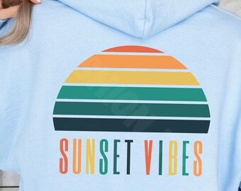 Retro Sunset Hoodie: Beach Surf Sweatshirt