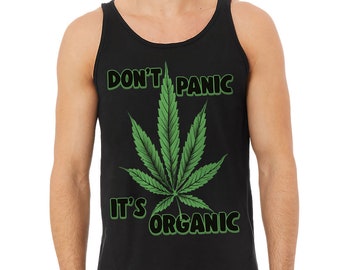 Don't Panic Organic Tank - Weed Leaf Jersey, Workout Apparel