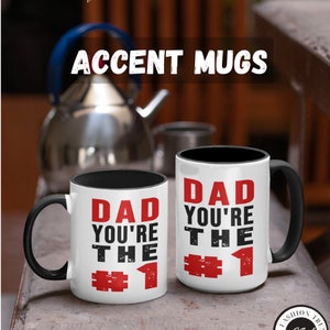 Dad You Are The 1 Coffee Mug Gift, No 1 Dad Coffee Mug, 1 Dad Coffee Cup, Surprise Mug Gift for Dad, Tea Cup for Fathers Day image 3