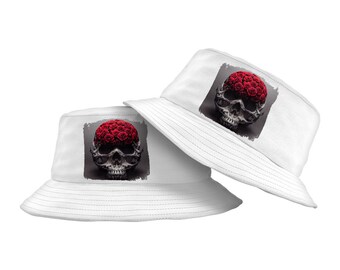 Cool Skull Design Bucket Hat - Graphic Hat - Print Bucket Hat