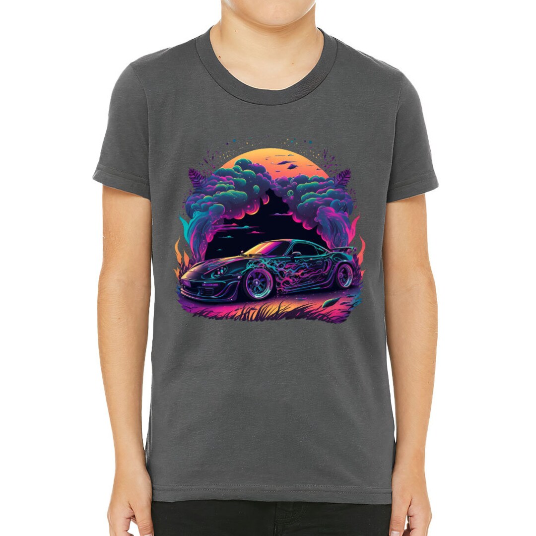Rally car navy tshirt toddler
