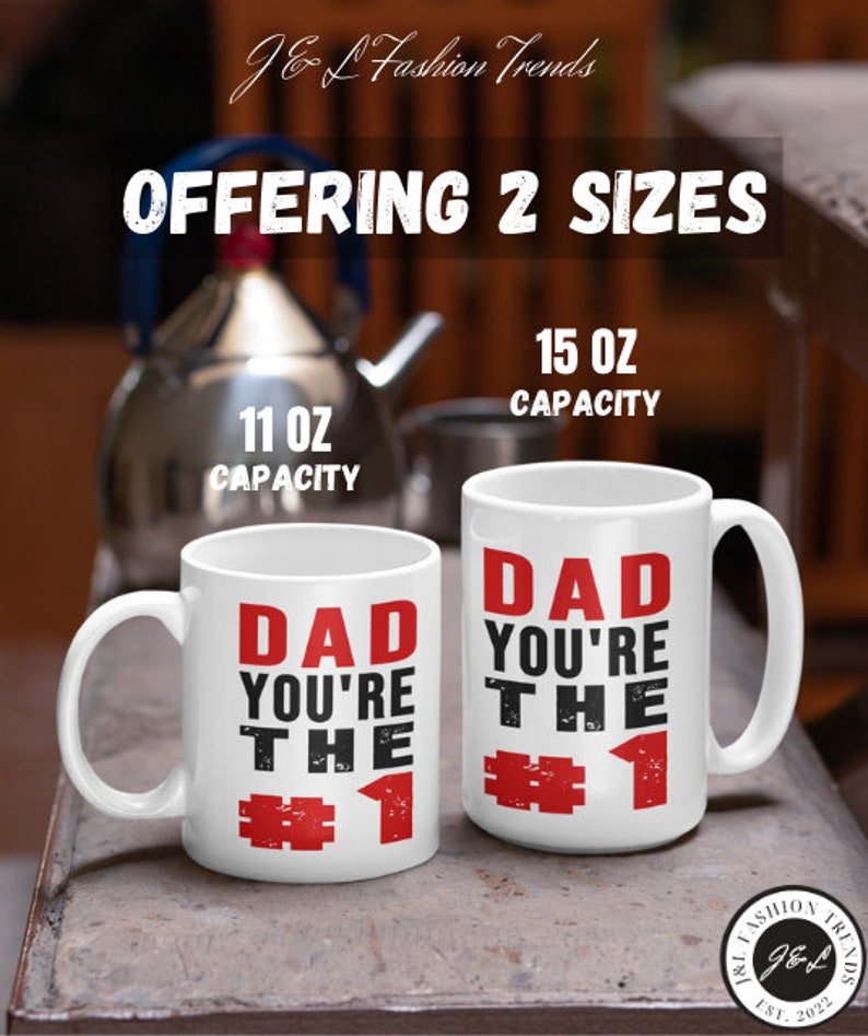 Dad You Are The 1 Coffee Mug Gift, No 1 Dad Coffee Mug, 1 Dad Coffee Cup, Surprise Mug Gift for Dad, Tea Cup for Fathers Day image 2